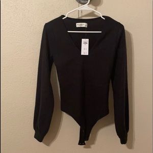 Black long sleeve body suit NWT